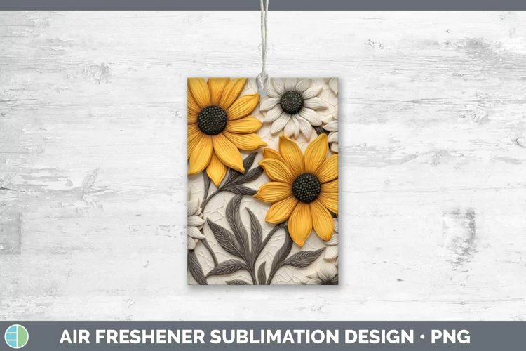 3D Flowers Black-eyed Susan Air Freshener Sublimation Car Fr