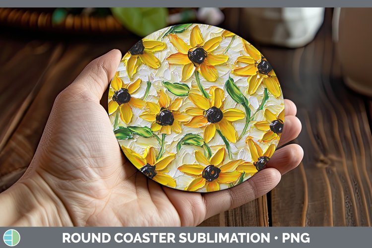 Gorgeous3D Flowers Round Coaster design.