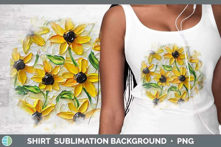 3D Flowers Black-eyed Susan Shirt Sublimation Sublimation Ba