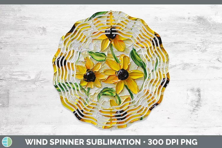 3D Flowers Black-eyed Susan Wind Spinner Sublimation Spinner