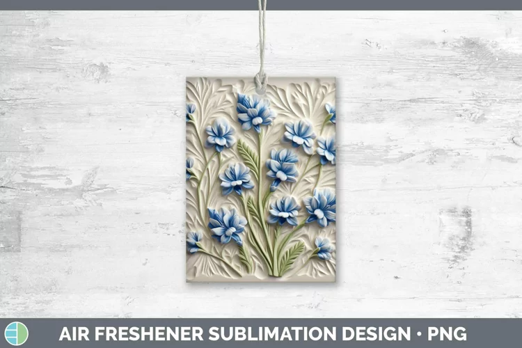 3D Flowers Bluebonnet Air Freshener Sublimation Car Freshene