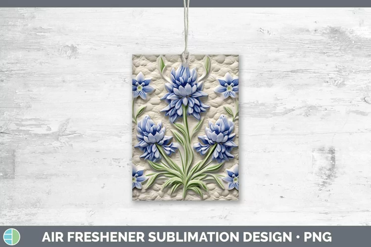 3D Flowers Bluebonnet Air Freshener Sublimation Car Freshene