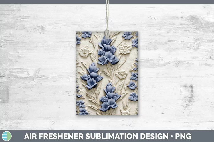 3D Flowers Bluebonnet Air Freshener Sublimation Car Freshene