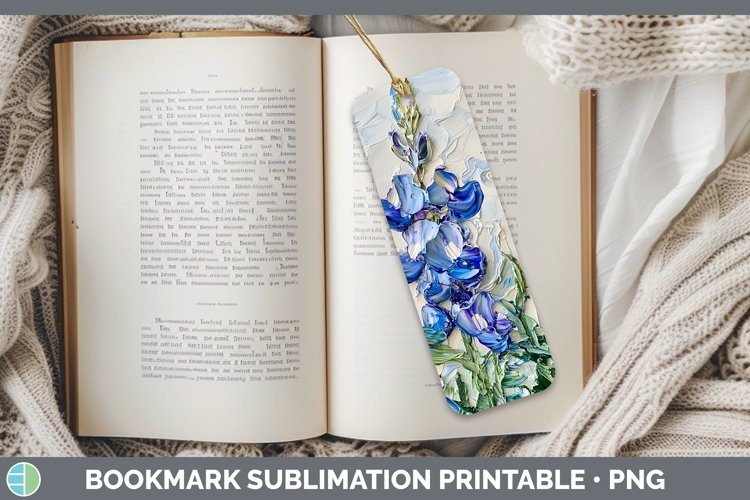3D Flowers Bluebonnet Bookmark Sublimation Printable Designs