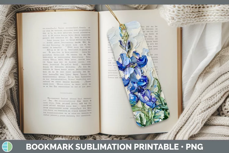 3D Flowers Bluebonnet Bookmark Sublimation Printable Designs