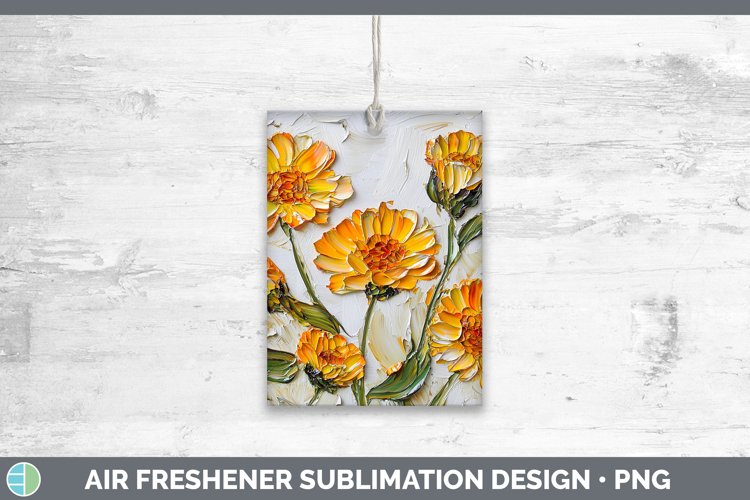 3D Flowers Calendula Air Freshener Sublimation Car Freshener