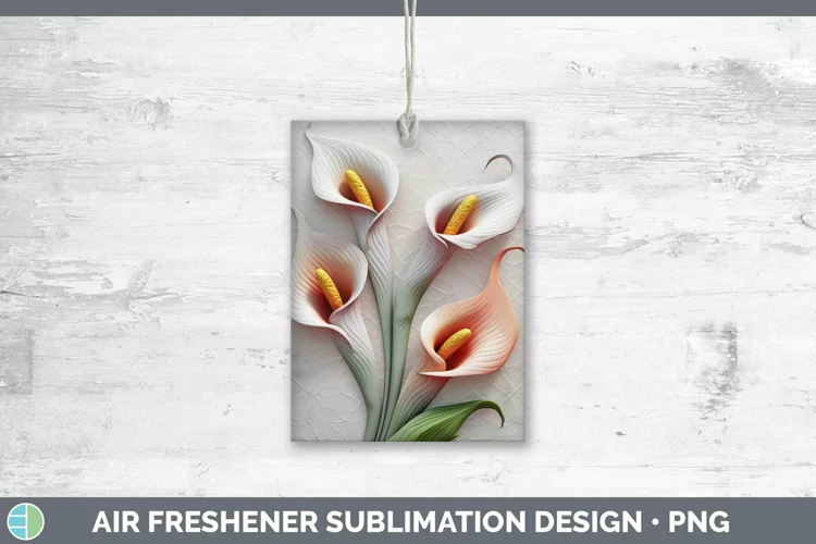 3D Flowers Calla Lily Air Freshener Sublimation Car Freshene