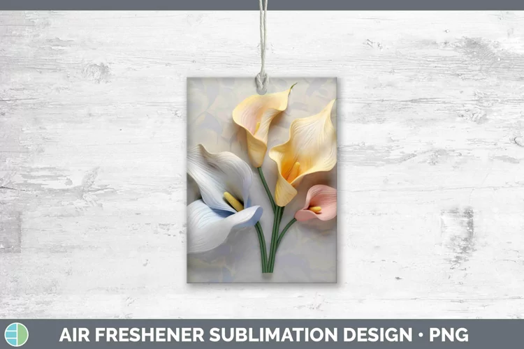 3D Flowers Calla Lily Air Freshener Sublimation Car Freshene
