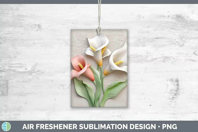 3D Flowers Calla Lily Air Freshener Sublimation Car Freshene