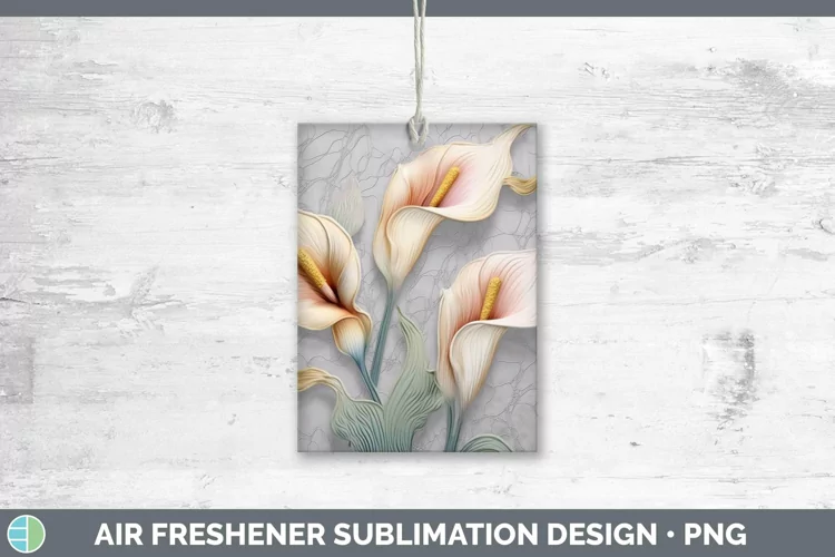 3D Flowers Calla Lily Air Freshener Sublimation Car Freshene