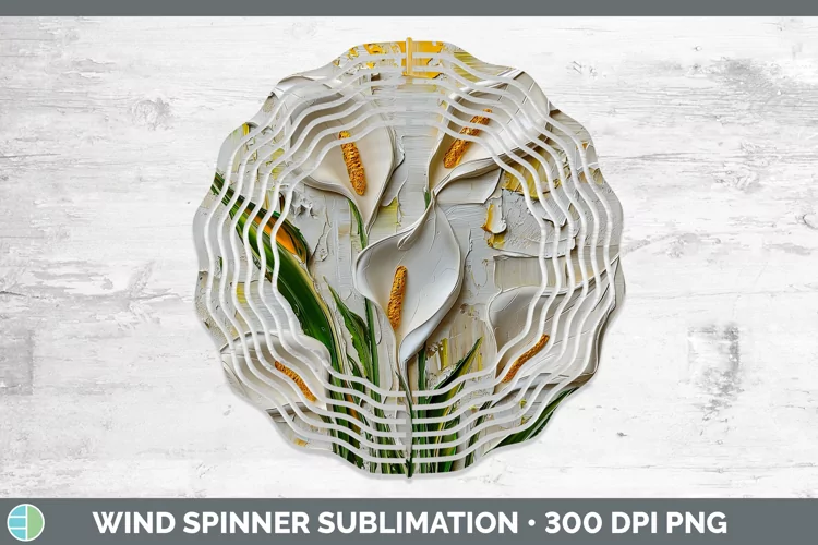 3D Flowers Calla Lily Wind Spinner Sublimation Spinner Desig
