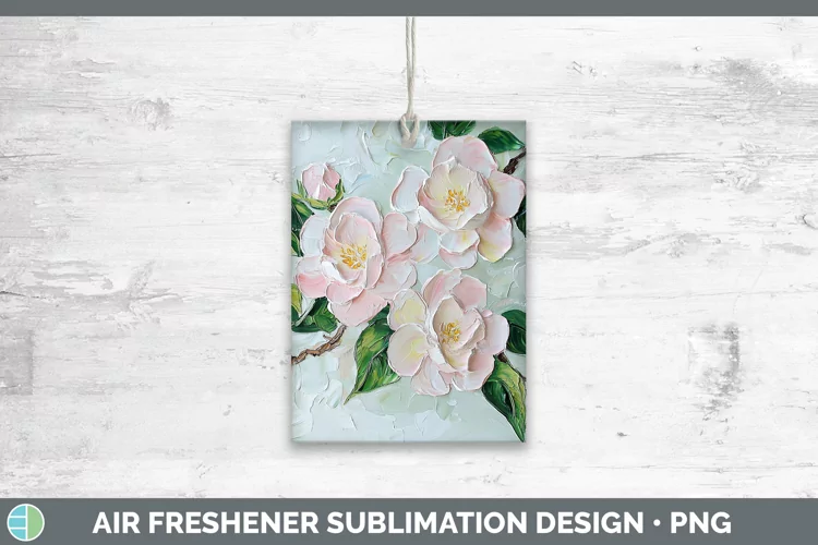 3D Flowers Camellia Air Freshener Sublimation Car Freshener