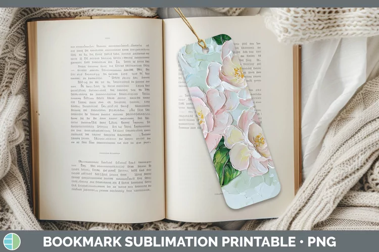3D Flowers Camellia Bookmark Sublimation Printable Designs