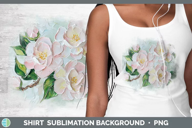 3D Flowers Camellia Shirt Sublimation Sublimation Background