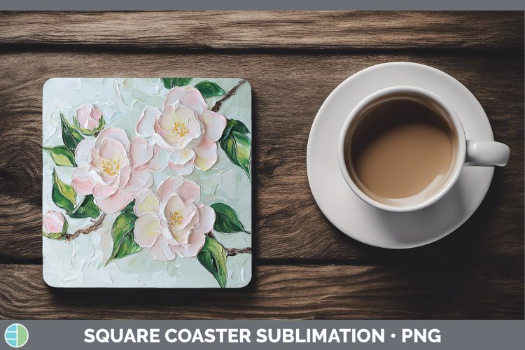 Gorgeous3D Flowers Square Coaster design.