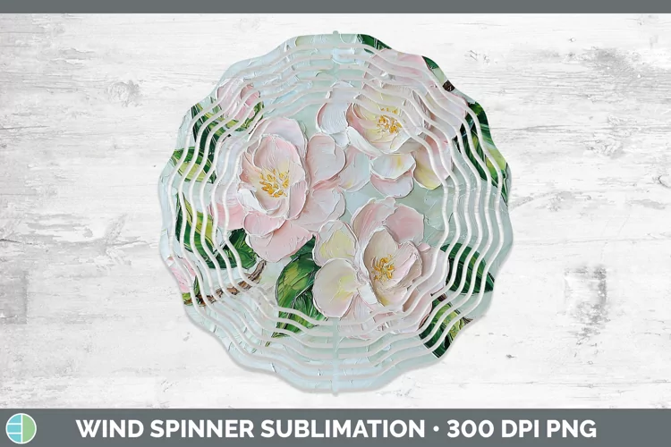 3D Flowers Camellia Wind Spinner Sublimation Spinner Designs