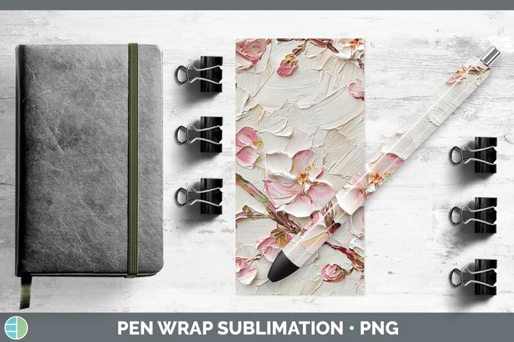 3D Flowers Cherry Blossom Pen Wrap Sublimation Pen Designs