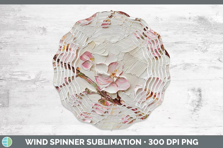 3D Flowers Cherry Blossom Wind Spinner Sublimation Spinner D