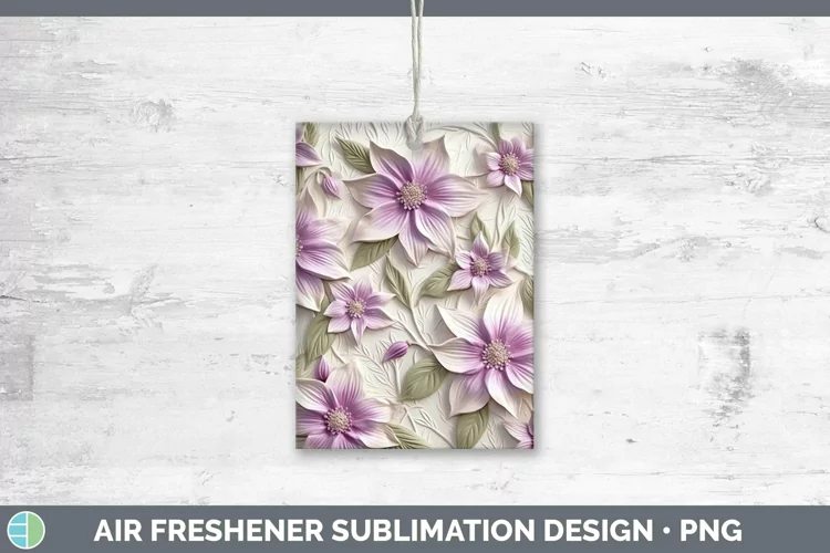 3D Flowers Clematis Air Freshener Sublimation Car Freshener