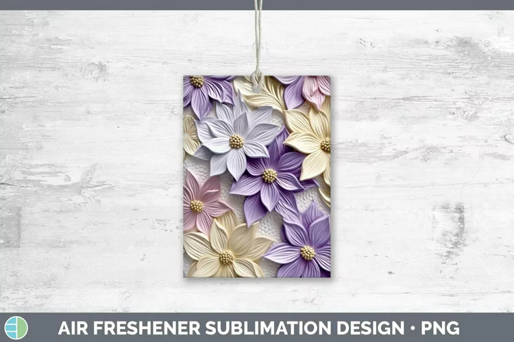 3D Flowers Clematis Air Freshener Sublimation Car Freshener