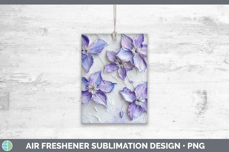 3D Flowers Clematis Air Freshener Sublimation Car Freshener
