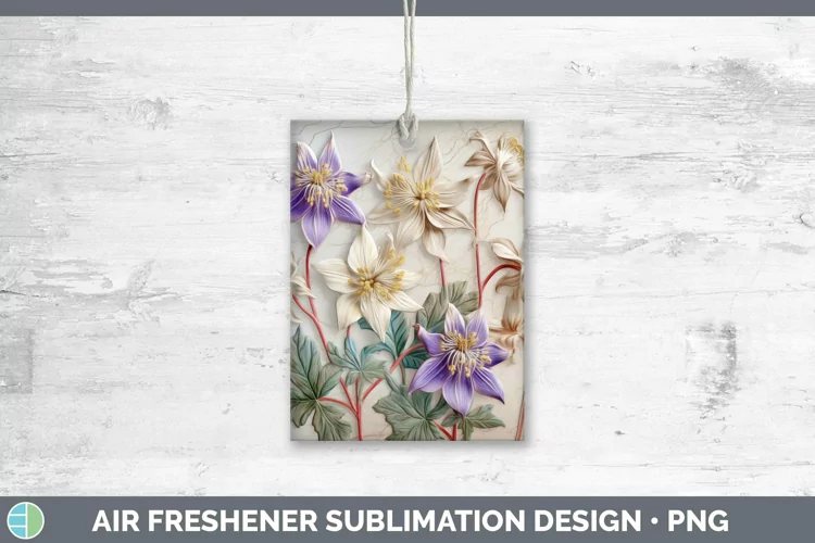 3D Flowers Columbine Air Freshener Sublimation Car Freshener
