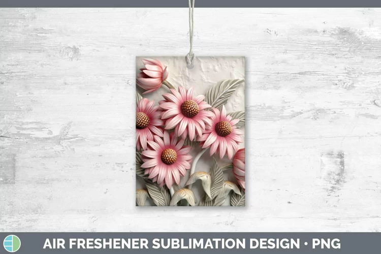 3D Flowers Coneflower Air Freshener Sublimation Car Freshene