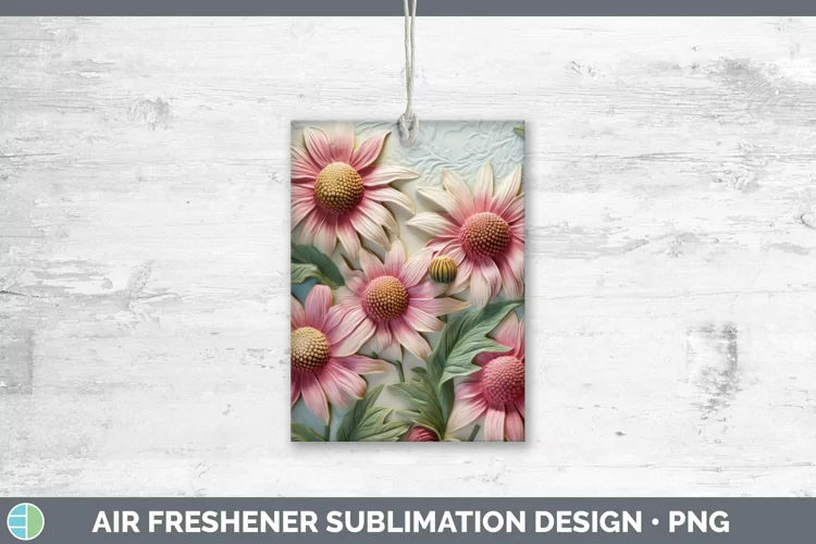 3D Flowers Coneflower Air Freshener Sublimation Car Freshene