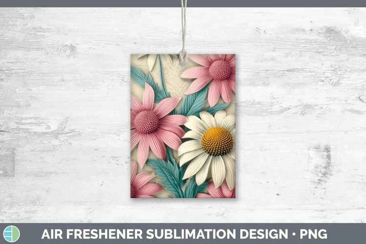 3D Flowers Coneflower Air Freshener Sublimation Car Freshene