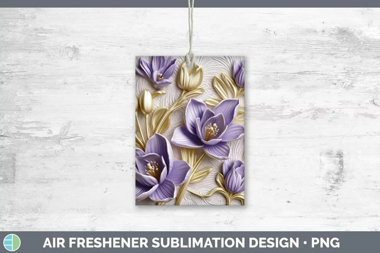 3D Flowers Crocus Air Freshener Sublimation Car Freshener De