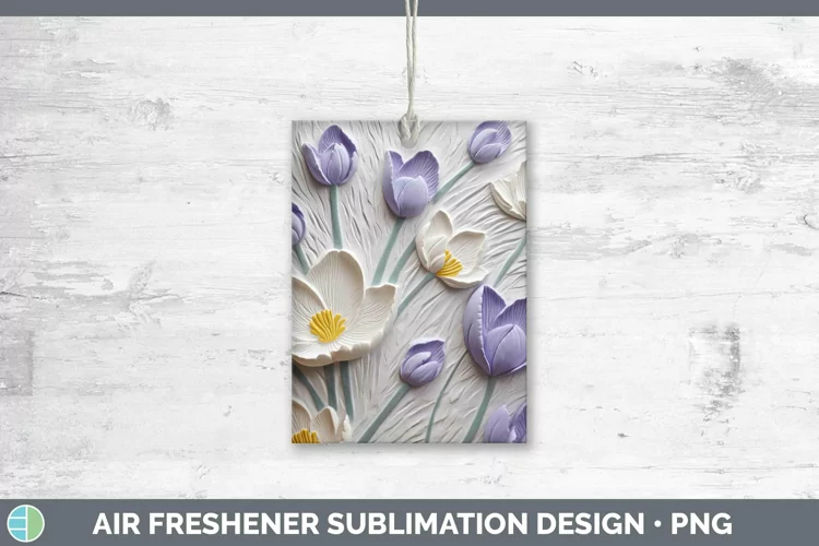 3D Flowers Crocus Air Freshener Sublimation Car Freshener De