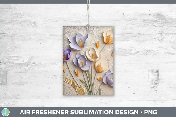 3D Flowers Crocus Air Freshener Sublimation Car Freshener De
