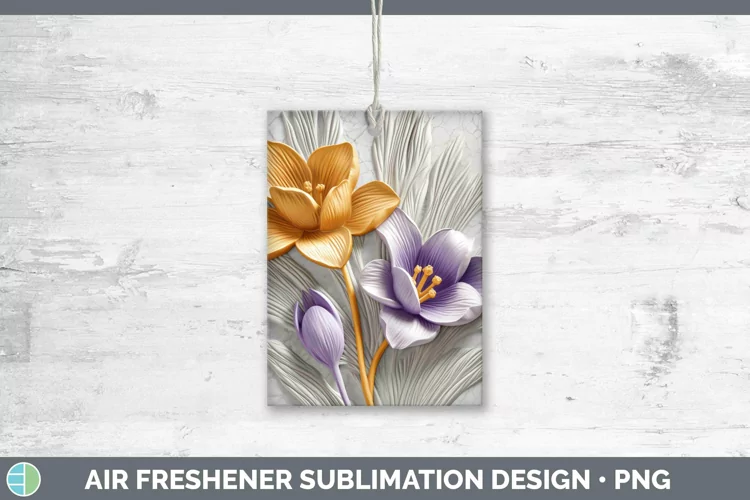 3D Flowers Crocus Air Freshener Sublimation Car Freshener De