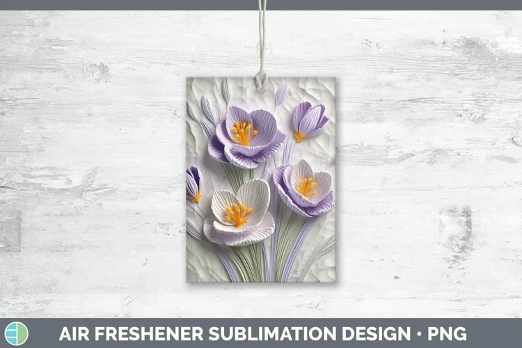 3D Flowers Crocus Air Freshener Sublimation Car Freshener De
