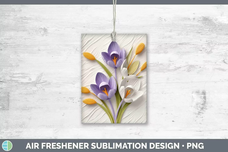 3D Flowers Crocus Air Freshener Sublimation Car Freshener De