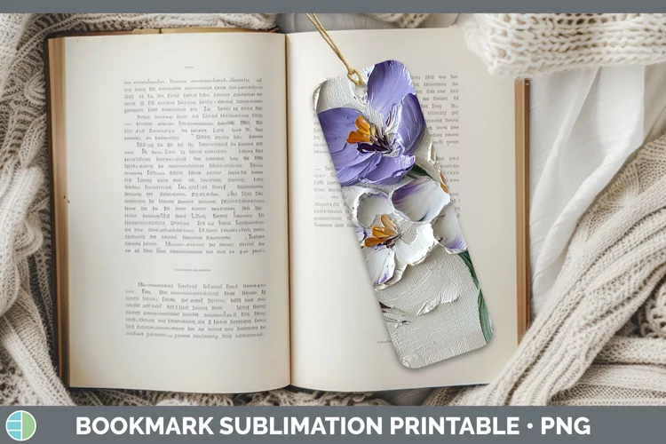 3D Flowers Crocus Bookmark Sublimation Printable Designs