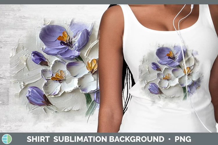 3D Flowers Crocus Shirt Sublimation Sublimation Background D