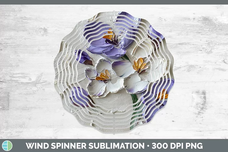 3D Flowers Crocus Wind Spinner Sublimation Spinner Designs
