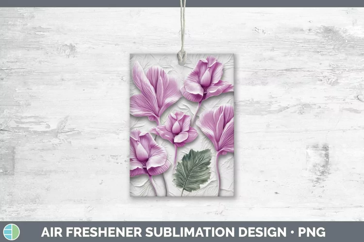 3D Flowers Cyclamen Air Freshener Sublimation Car Freshener