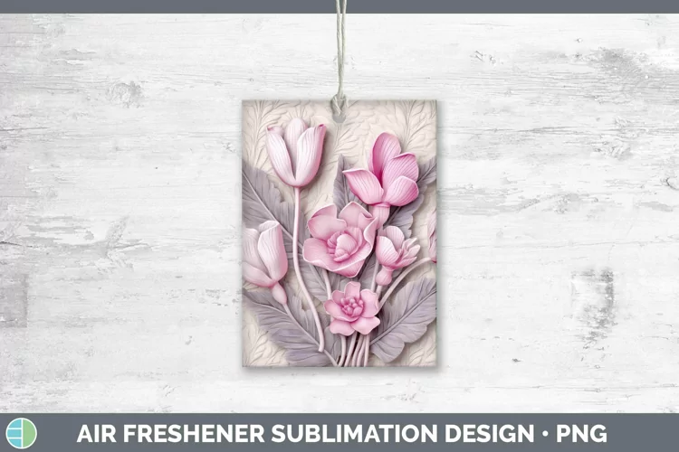 3D Flowers Cyclamen Air Freshener Sublimation Car Freshener