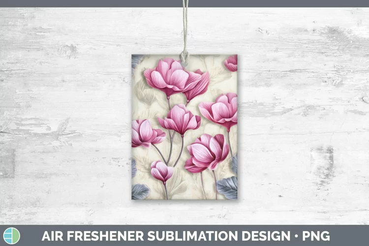 3D Flowers Cyclamen Air Freshener Sublimation Car Freshener