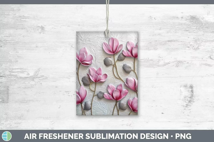 3D Flowers Cyclamen Air Freshener Sublimation Car Freshener