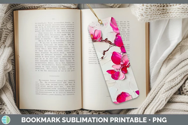 3D Flowers Cyclamen Bookmark Sublimation Printable Designs