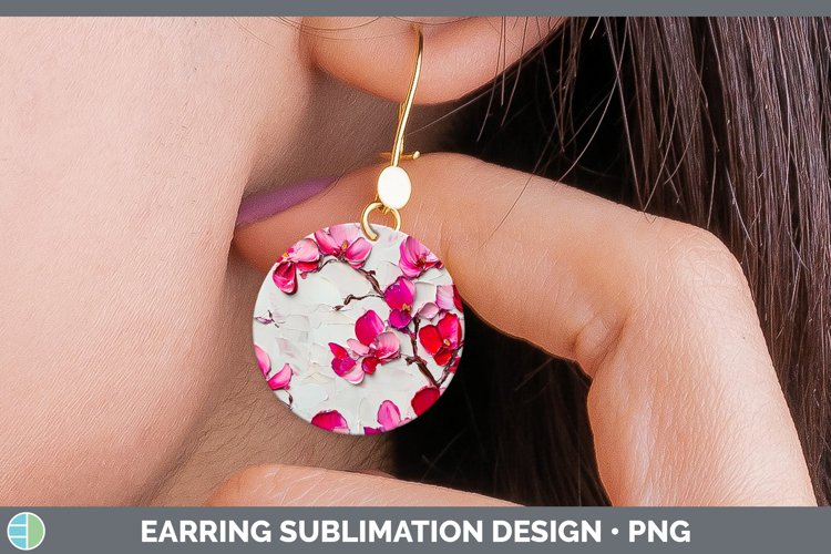 Gorgeous3D Flowers Round Earrings design.