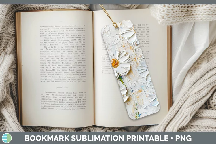 3D Flowers Daisy Bookmark Sublimation Printable Designs