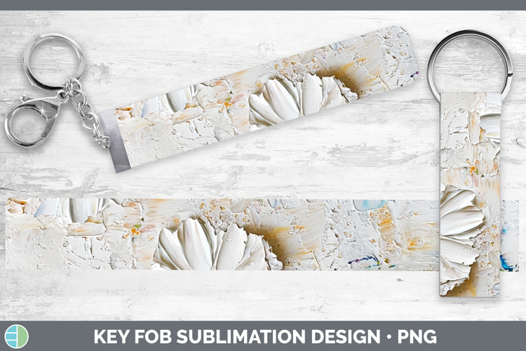 3D Flowers Daisy Key Fob Sublimation Wristlet Designs