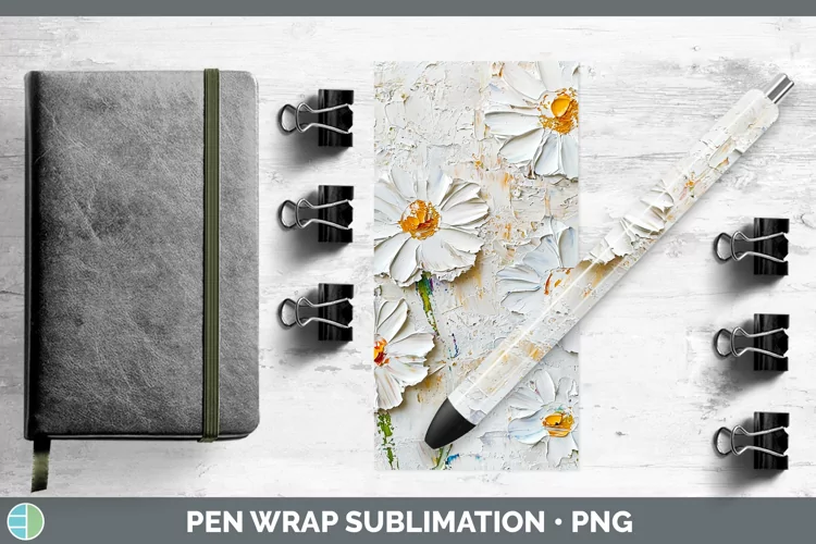 3D Flowers Daisy Pen Wrap Sublimation Pen Designs