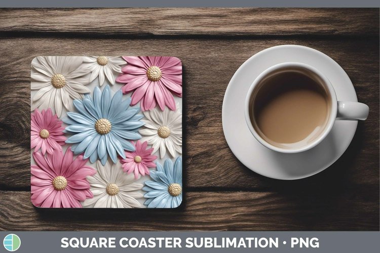 Gorgeous3D Flowers Square Coaster design.