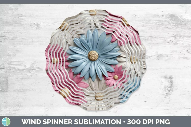 3D Flowers Daisy Wind Spinner Sublimation Spinner Designs