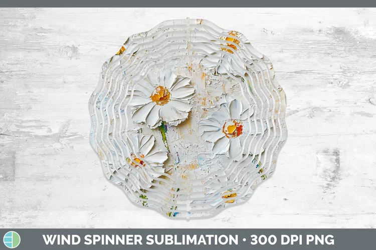 3D Flowers Daisy Wind Spinner Sublimation Spinner Designs